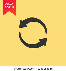 Refresh icon. Reload sign. Undo vector icon. Redo symbol. Update icon. Rotation sign. Arrow icon. EPS 10 flat symbol