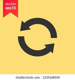 Refresh icon. Reload sign. Undo vector icon. Redo symbol. Update icon. Rotation sign. Arrow icon. EPS 10 flat symbol