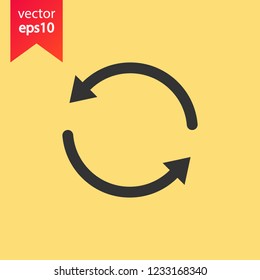 Refresh icon. Reload sign. Undo vector icon. Redo symbol. Update icon. Rotation sign. Arrow icon. EPS 10 flat symbol