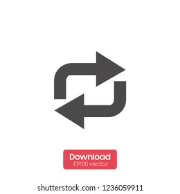 Refresh icon. Reload sign. Undo vector icon. Redo symbol. Update icon. Rotation sign. Arrow icon. EPS 10 flat symbol
