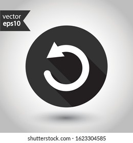 Refresh icon. Reload sign. Undo vector icon. Redo symbol. Update icon. Rotation sign. Arrow icon. EPS 10 flat symbol. Round symbol with shadow