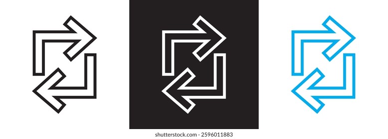 Refresh icon . Reload  and Update icon. Vector illustration. isolated on white and black background. EPS 10