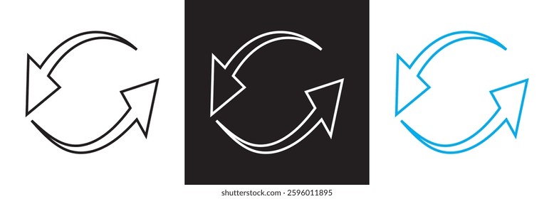 Refresh icon . Reload  and Update icon. Vector illustration. isolated on white and black background. EPS 10