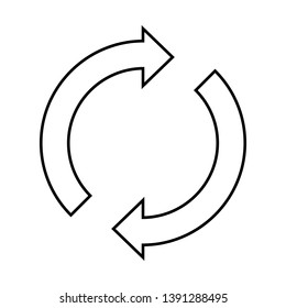 Refresh icon. Reload vector icon. Cyclic arrows. Isolated sync. Rotation element. Recycling sign graphic design.