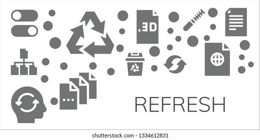 refresh icon set. 11 filled refresh icons.  Simple modern icons about  - Switches, Recycling, File, Refresh, Recycle