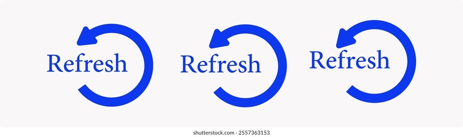Refresh icon set. Arrow rotation circle. Sync repeat and reload arrow icon.