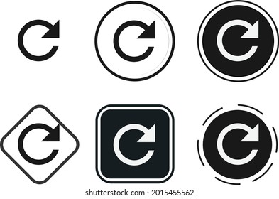 refresh icon set. Collection of high quality black outline for web site design and mobile dark mode apps. Vector illustration on white background