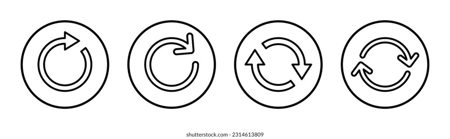Refresh icon set illustration. Reload sign and symbol. Update icon.