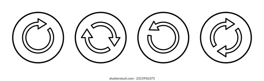 Refresh icon set illustration. Reload sign and symbol. Update icon.