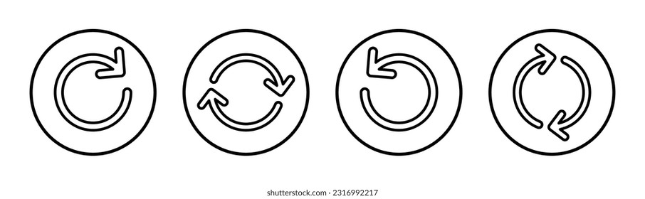 Refresh icon set illustration. Reload sign and symbol. Update icon.