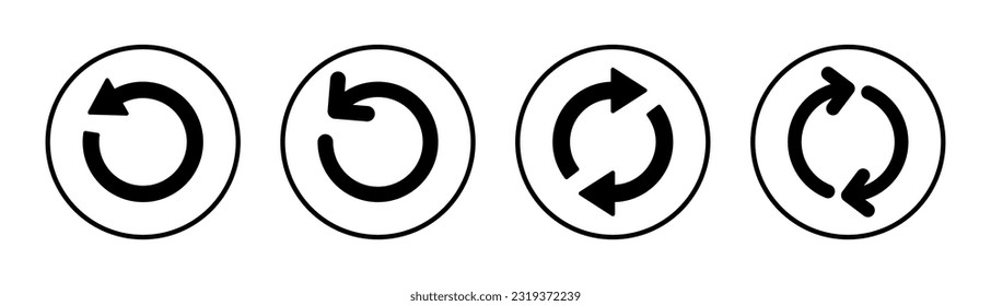 Refresh icon set illustration. Reload sign and symbol. Update icon.