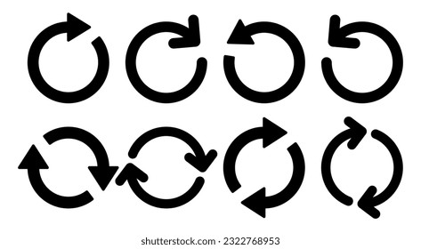 Refresh icon set illustration. Reload sign and symbol. Update icon.