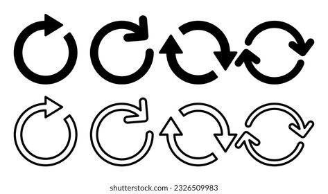 Refresh icon set illustration. Reload sign and symbol. Update icon.