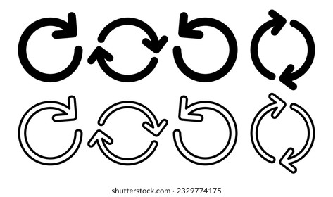 Refresh icon set illustration. Reload sign and symbol. Update icon.