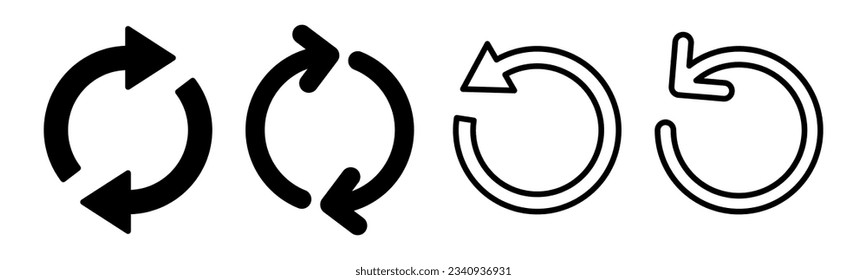 Refresh icon set illustration. Reload sign and symbol. Update icon.