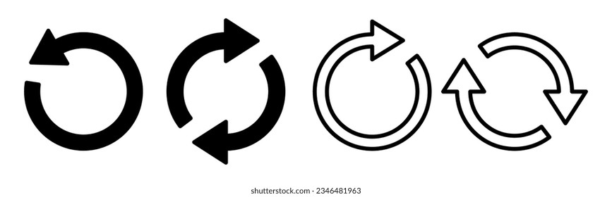 Icon-Set-Illustration aktualisieren. Zeichen und Symbol erneut laden. Aktualisieren des Symbols.
