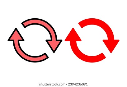 Refrescar la ilustración del conjunto de iconos. Volver a cargar el signo y el símbolo. Icono de actualización.