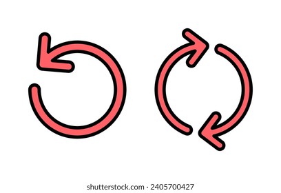 Refrescar la ilustración del conjunto de iconos. Volver a cargar el signo y el símbolo. Icono de actualización.