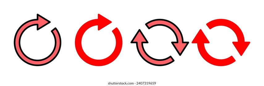 Icon-Set-Illustration aktualisieren. Zeichen und Symbol erneut laden. Aktualisieren des Symbols.