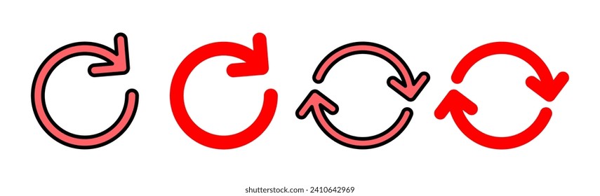 Refresh icon set illustration. Reload sign and symbol. Update icon.