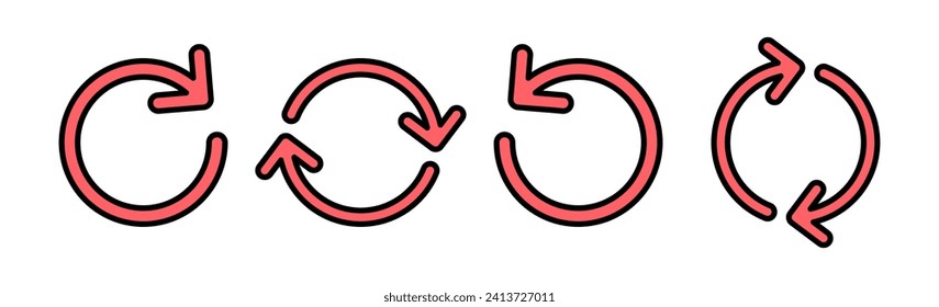 Refresh icon set illustration. Reload sign and symbol. Update icon.