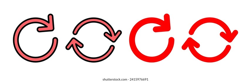 Refrescar la ilustración del conjunto de iconos. Volver a cargar el signo y el símbolo. Icono de actualización.