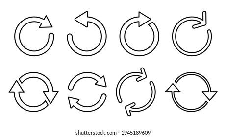 Refresh icon set. Reload icon vector. Update icon.