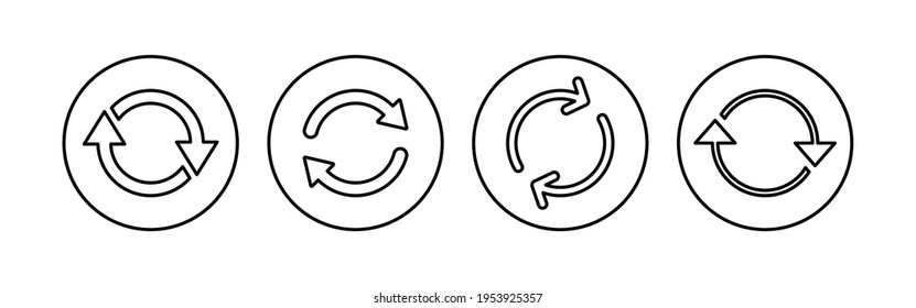 Refresh icon set. Reload icon vector. Update icon.