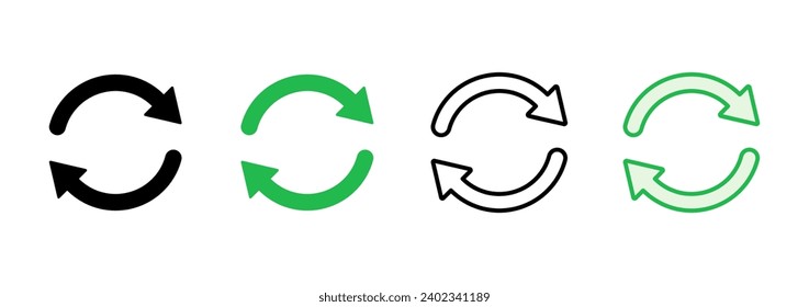 Refresh icon set. Reload icon vector. Update icon.