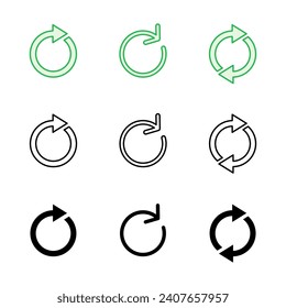 Refresh icon set. Reload icon vector. Update icon.