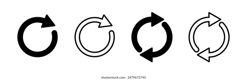 Refresh icon set. Reload icon vector. Update icon.