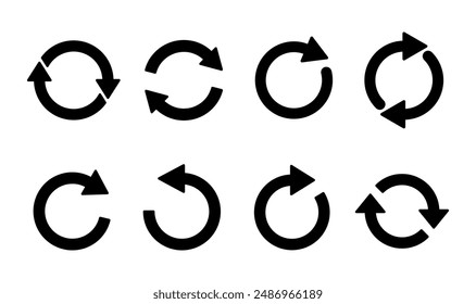 Refresh icon set. Reload icon vector. Update icon.