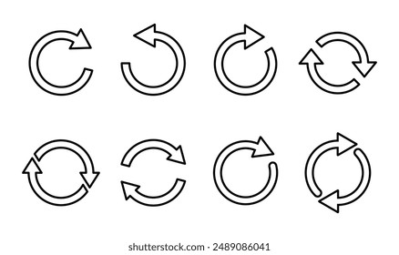 Refresh icon set. Reload icon vector. Update icon.