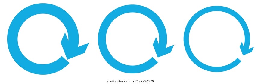 Refresh icon set. Reload icon vector. circular arrow , refresh, reload. Set of circle arrows rotating on white background. Blue refresh arrow icon vector.