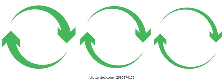 Refresh icon set. Reload icon vector. circular arrow , refresh, reload. Set of circle arrows rotating on white background. Green refresh arrow icon vector.