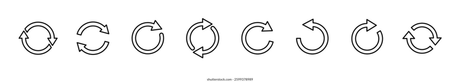 Refresh icon set. Reload icon vector. Update icon.