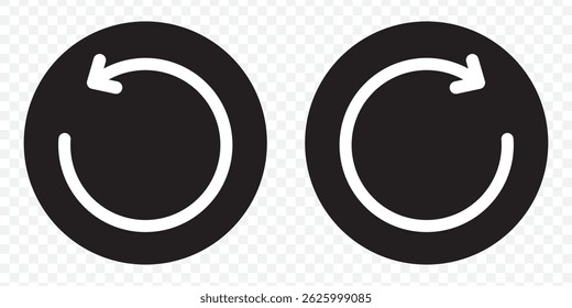 Refresh icon set. Reload icon vector. Update icon black and white on Transparent Background. EPS 10.