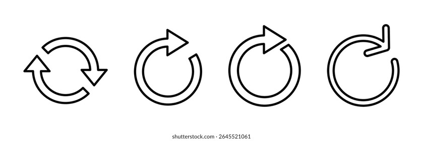 Refresh icon set. Reload icon vector. Update icon.