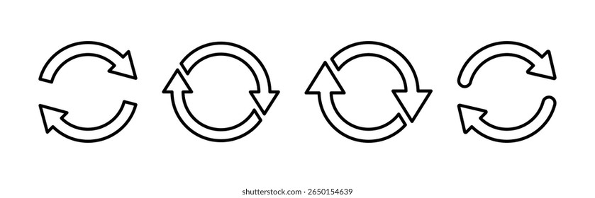 Refresh icon set. Reload icon vector. Update icon.