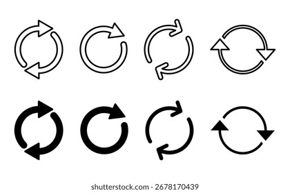 Atualizar conjunto de ícones. Recarregar o vetor de ícones. Ícone Atualizar.