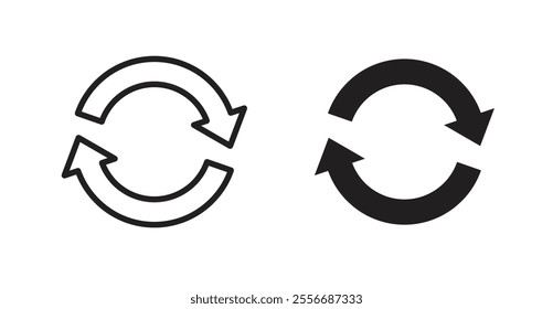 Refresh icon set in Thin line black color.