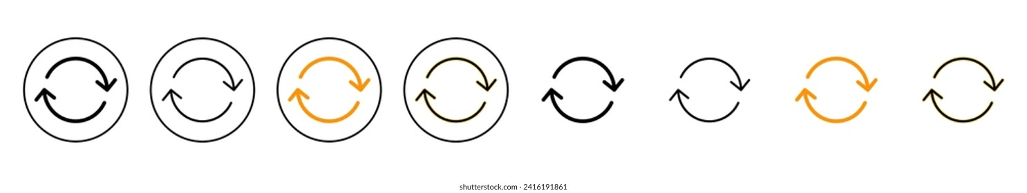 Refresh icon set vector. Reload sign and symbol. Update icon.