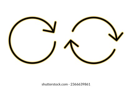 Refresh icon set for web and mobile app. Reload sign and symbol. Update icon.