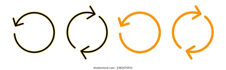 Refresh icon set for web and mobile app. Reload sign and symbol. Update icon.