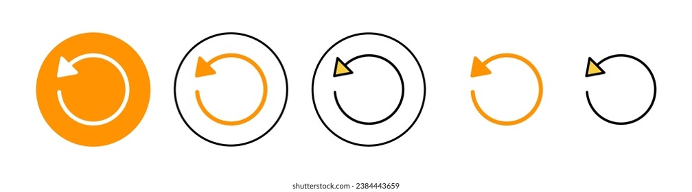Refresh icon set for web and mobile app. Reload sign and symbol. Update icon.