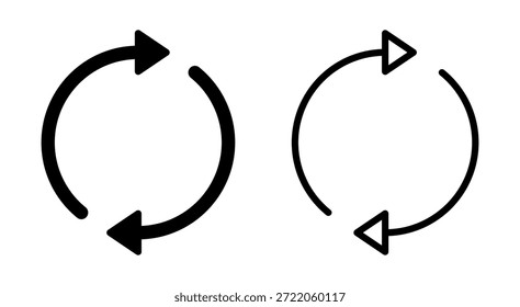 Símbolo do ícone Atualizar para aplicativos e sites. Recarregue o sinal e o símbolo. Ícone Atualizar.