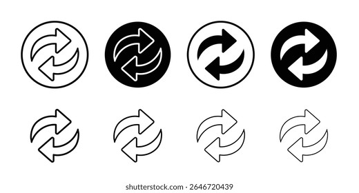 Refresh icon thin flat simple illustration symbol