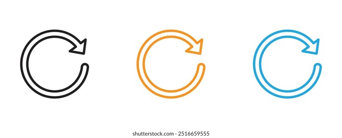 Refresh icon Thin line illustration set