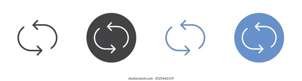 ícone Atualizar Símbolo de arte de estrutura de tópicos fina