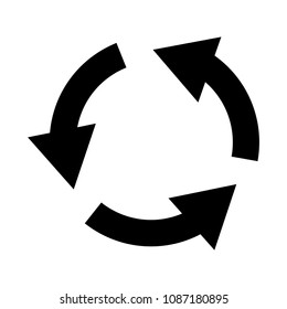 Refresh icon. Three circle arrows icon. Vector illustration